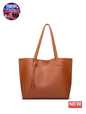 Soft Faux Leather Tote Shoulder Bag Tassel Handbag Big Capacity